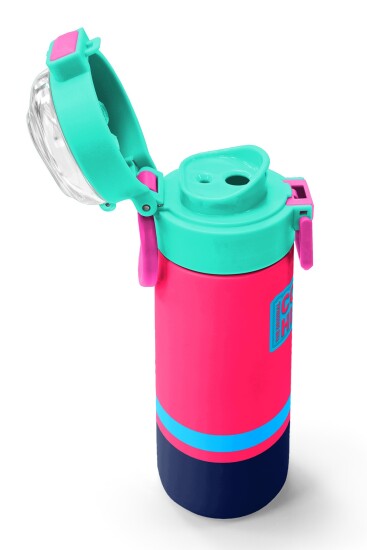 Coral High Kids Neon Mercan Lacivert Pipetli ve Direkt İçim Çelik Termos 500 ml 31823 - 6