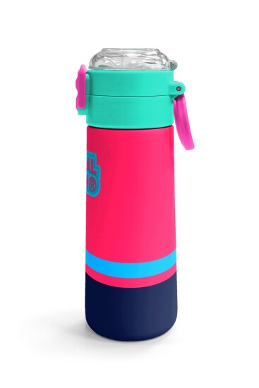 Coral High Kids Neon Mercan Lacivert Pipetli ve Direkt İçim Çelik Termos 500 ml 31823 - 3