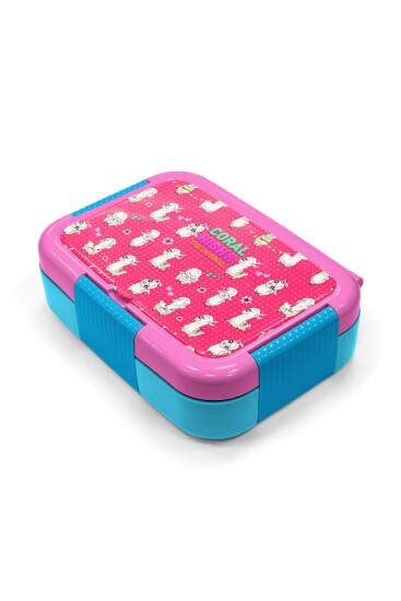 Coral High Kids Neon Mercan Su Yeşili Alpaka Desenli Paslanmaz Çelik Beslenme Kabı 39218 - 2