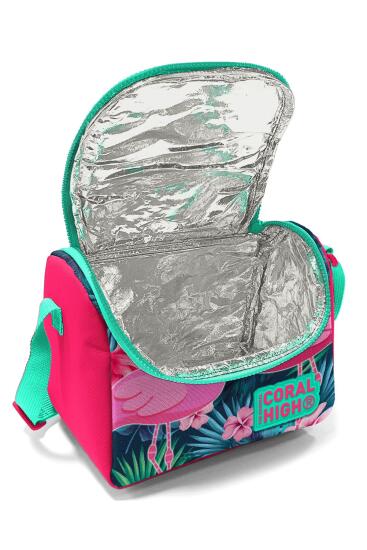 Coral High Kids Neon Mercan Su Yeşili Flamingo Desenli Beslenme Çantası 11834 - 4