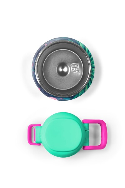 Coral High Kids Neon Mercan Su Yeşili Flamingo Desenli Pipetli ve Direkt İçim Çelik Termos 500 ml 31819 - 8
