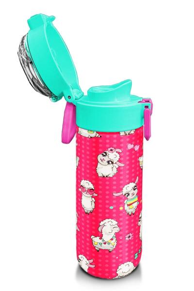 Coral High Kids Neon Mercan SuYeşili Alpaka Desenli Pipetli ve Direkt İçim Çelik Termos 500 ml 31914 - 6