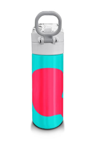Coral High Kids Neon Mercan Turuncu Desenli Pipetli ve Direkt İçim Çelik Termos 500 ml 31885 - 3