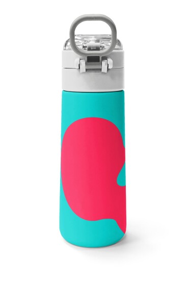 Coral High Kids Neon Mercan Turuncu Desenli Pipetli ve Direkt İçim Çelik Termos 500 ml 31885 - 4