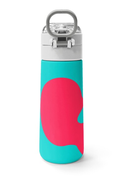 Coral High Kids Neon Mercan Turuncu Desenli Pipetli ve Direkt İçim Çelik Termos 500 ml 31885 - 4