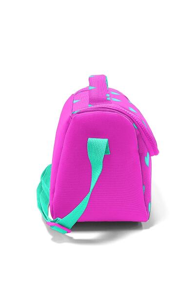 Coral High Kids Neon Pembe Su Yeşili Kalp Desenli Thermo Beslenme Çantası 11806 - 2