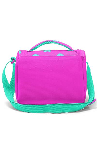Coral High Kids Neon Pembe Su Yeşili Kalp Desenli Thermo Beslenme Çantası 11806 - 4