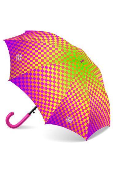 Coral High Kids Neon Renkli Dama Desenli Çocuk Şemsiyesi 36102 