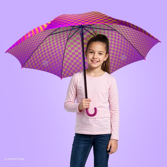 Coral High Kids Neon Renkli Dama Desenli Çocuk Şemsiyesi 36102 - 4