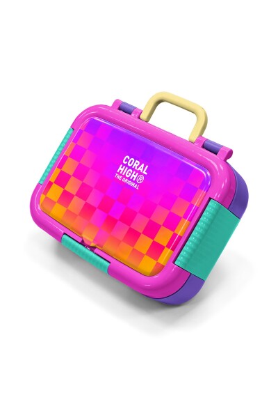 Coral High Kids Neon Renkli Dama Desenli Paslanmaz Çelik Beslenme Kabı 39103 - 1