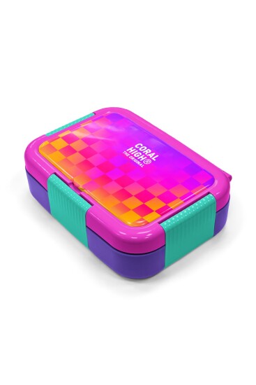 Coral High Kids Neon Renkli Dama Desenli Paslanmaz Çelik Beslenme Kabı 39103 - 2