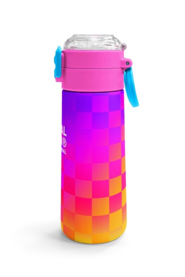 Coral High Kids Neon Renkli Dama Desenli Pipetli ve Direkt İçim Çelik Termos 500 ml 38103 - 3