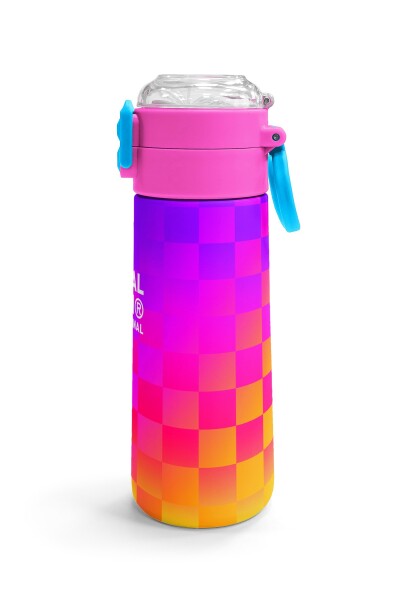 Coral High Kids Neon Renkli Dama Desenli Pipetli ve Direkt İçim Çelik Termos 500 ml 38103 - 3