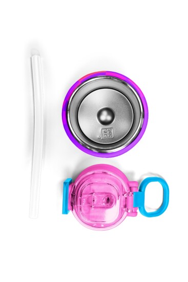 Coral High Kids Neon Renkli Dama Desenli Pipetli ve Direkt İçim Çelik Termos 500 ml 38103 - 7