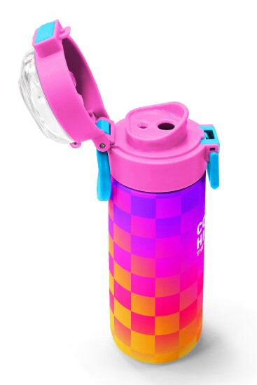 Coral High Kids Neon Renkli Dama Desenli Pipetli ve Direkt İçim Çelik Termos 500 ml 38103 - 6