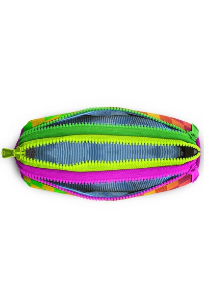 Coral High Kids Neon Renkli Dama Desenli Üç Bölmeli Kalem Çantası 31003 - 4