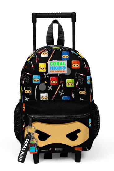 Minik Yuva Çekçekli Sırt Çantası Ninja Desenli İki Bölmeli 24013 - 3