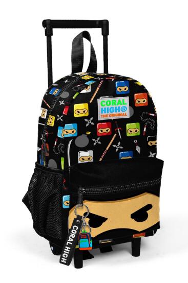Minik Yuva Çekçekli Sırt Çantası Ninja Desenli İki Bölmeli 24013 - Coral High KIDS