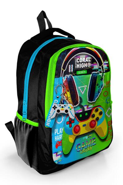 Coral High Kids Kulaklık Game Desenli Üç Bölmeli Okul Sırt Çantası 23667 - 1