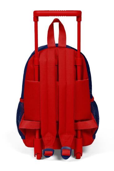 Minik Yuva Çekçekli Sırt Çantası Lacivert Kırmızı Örümcek Desenli İki Bölmeli 24017 - 4