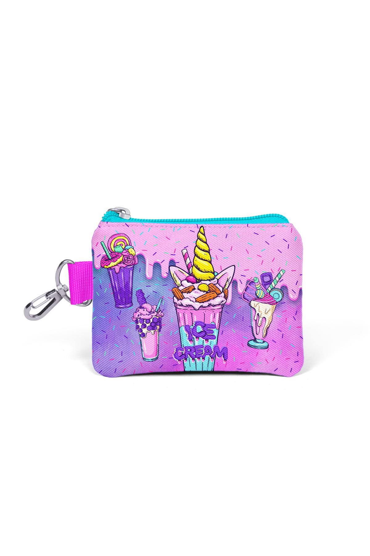 Coral High Kids Pembe Mor Milkshake Dondurma Desenli  Bozuk Para Çantası 21878