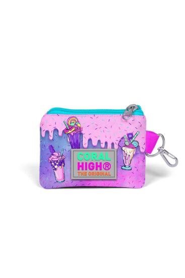 Coral High Kids Pembe Mor Milkshake Dondurma Desenli Bozuk Para Çantası 21878 - 2