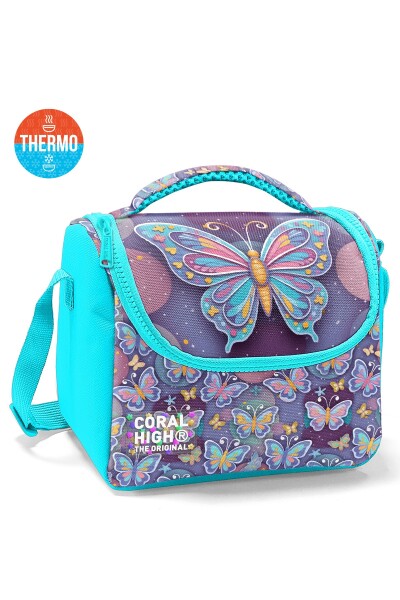 Coral High Kids Pastel Renkli Kelebek Desenli Çekçekli 3'lü Çanta Seti SET0134006 - 4