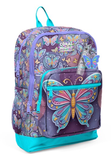 Coral High Kids Pastel Renkli Kelebek Desenli Okul Sırt Çantası 33206 