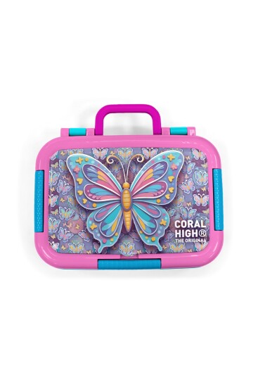 Coral High Kids Pastel Renkli Kelebek Desenli Paslanmaz Çelik Beslenme Kabı 39106 - 5
