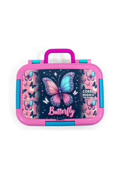 Coral High Kids Pastel Renkli Kelebek Desenli Paslanmaz Çelik Beslenme Kabı 39149 - 5
