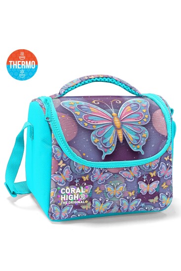 Coral High Kids Pastel Renkli Kelebek Desenli Thermo Beslenme Çantası 37106 