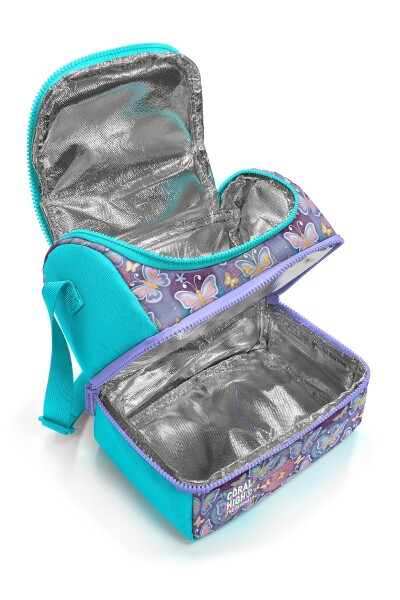 Coral High Kids Pastel Renkli Kelebek Desenli Thermo İki Katlı Beslenme Çantası 37203 - 2