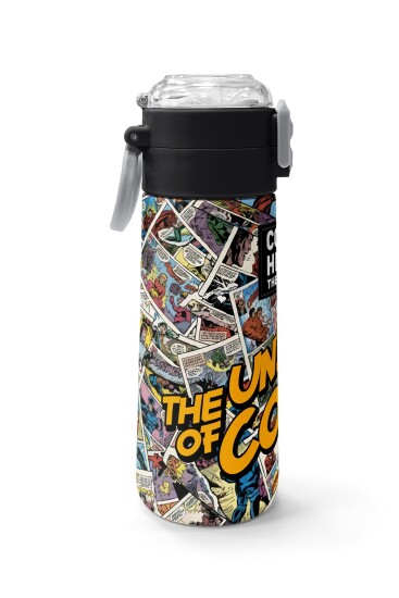 Coral High Kids Pembe Çizgi Roman Desenli Pipetli ve Direkt İçim Çelik Termos 500 ml 38115 - 2