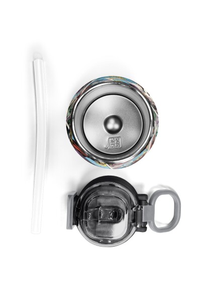 Coral High Kids Pembe Çizgi Roman Desenli Pipetli ve Direkt İçim Çelik Termos 500 ml 38115 - 7