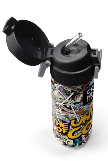 Coral High Kids Çizgi Roman Desenli Pipetli ve Direkt İçim Çelik Termos 500 ml 38115 - 2