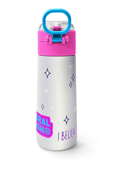 Coral High Kids Pembe Gümüş Unicorn Desenli Pipetli ve Direkt İçim Çelik Termos 500 ml 31821 - 4