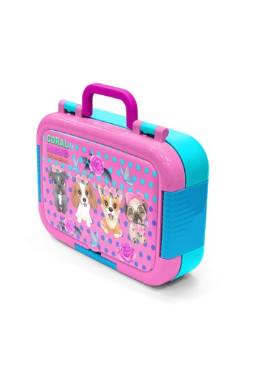 Coral High Kids Pembe Köpek Desenli Desenli Paslanmaz Çelik Beslenme Kabı 39258 - 4