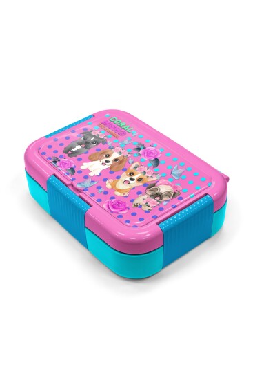 Coral High Kids Pembe Köpek Desenli Desenli Paslanmaz Çelik Beslenme Kabı 39258 - 2