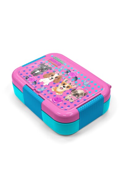 Coral High Kids Pembe Köpek Desenli Desenli Paslanmaz Çelik Beslenme Kabı 39258 - 2