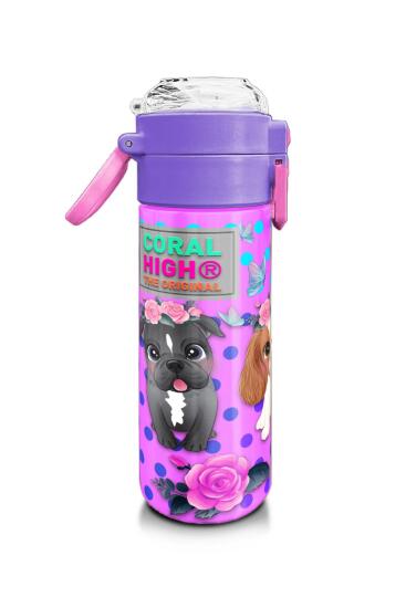 Coral High Kids Pembe Köpek Desenli Pipetli ve Direkt İçim Çelik Termos 500 ml 31951 - 2