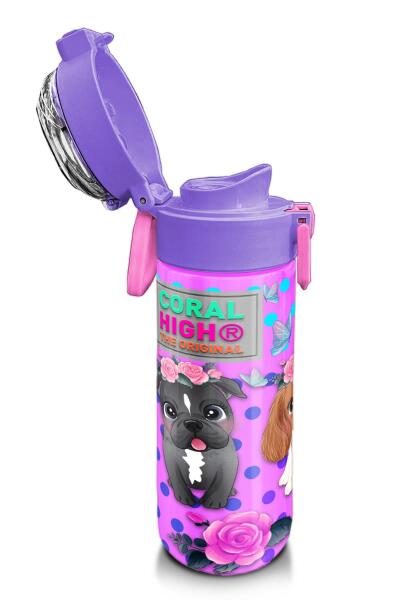 Coral High Kids Pembe Köpek Desenli Pipetli ve Direkt İçim Çelik Termos 500 ml 31951 - 6