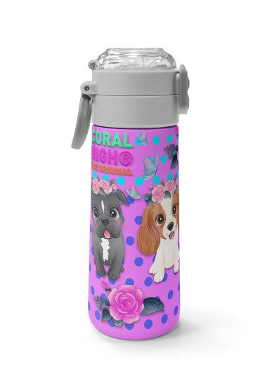 Coral High Kids Pembe Köpek Desenli Pipetli ve Direkt İçim Çelik Termos 500 ml 31951 - 2