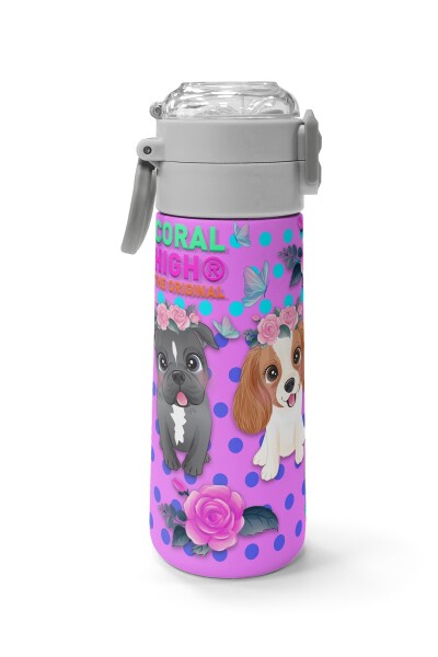 Coral High Kids Pembe Köpek Desenli Pipetli ve Direkt İçim Çelik Termos 500 ml 31951 - 2