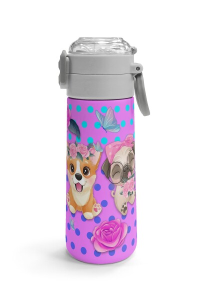 Coral High Kids Pembe Köpek Desenli Pipetli ve Direkt İçim Çelik Termos 500 ml 31951 - 3