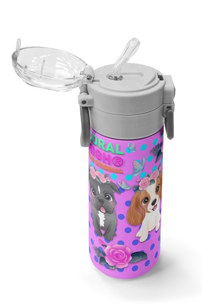 Coral High Kids Pembe Köpek Desenli Pipetli ve Direkt İçim Çelik Termos 500 ml 31951 - 5