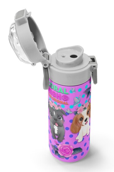 Coral High Kids Pembe Köpek Desenli Pipetli ve Direkt İçim Çelik Termos 500 ml 31951 - 6