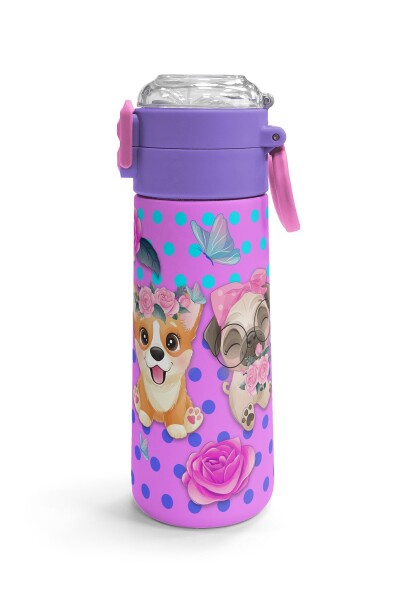 Coral High Kids Pembe Köpek Desenli Pipetli ve Direkt İçim Çelik Termos 500 ml 31951 - 3
