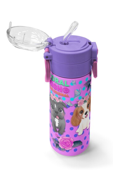 Coral High Kids Pembe Köpek Desenli Pipetli ve Direkt İçim Çelik Termos 500 ml 31951 - 5