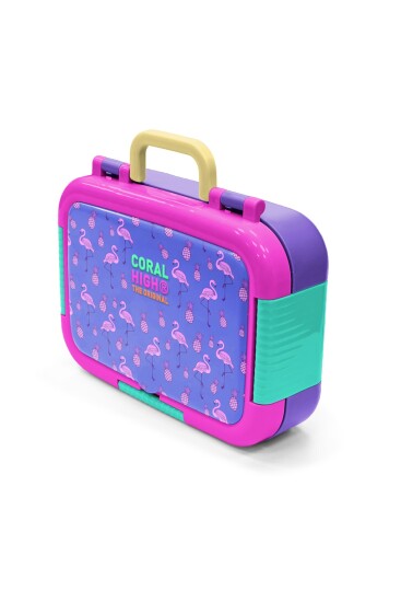Coral High Kids Pembe Lavanta Flamingo Desenli Paslanmaz Çelik Beslenme Kabı 39211 - 4