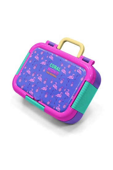 Coral High Kids Pembe Lavanta Flamingo Desenli Paslanmaz Çelik Beslenme Kabı 39211 - 1